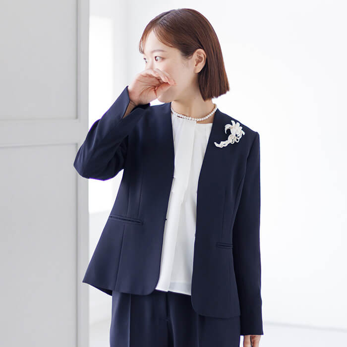 cahoさんコラボ｜小柄さん向けネイビーパンツセットアップ 7号