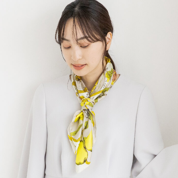 マニプリ　manipuri フルーツバスケット　スカーフ ベージュ　イエロー マニプリ manipuri フルーツバスケット スカーフ ベージュ