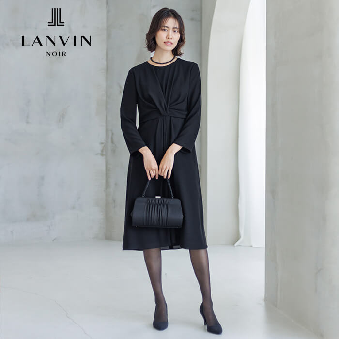 東京ソワール LANVIN 36 38 ジャケット ワンピース 艶感が美しいアンサンブル 9号・ブラック｜東京ソワールオンラインストア