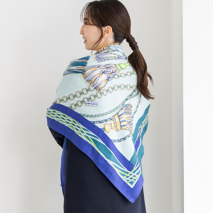 ストール(5831314)｜ブルー｜マニプリ