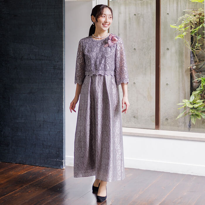 WEB限定｜結婚式用ワンピース(4521220)9号・モーヴブラウン