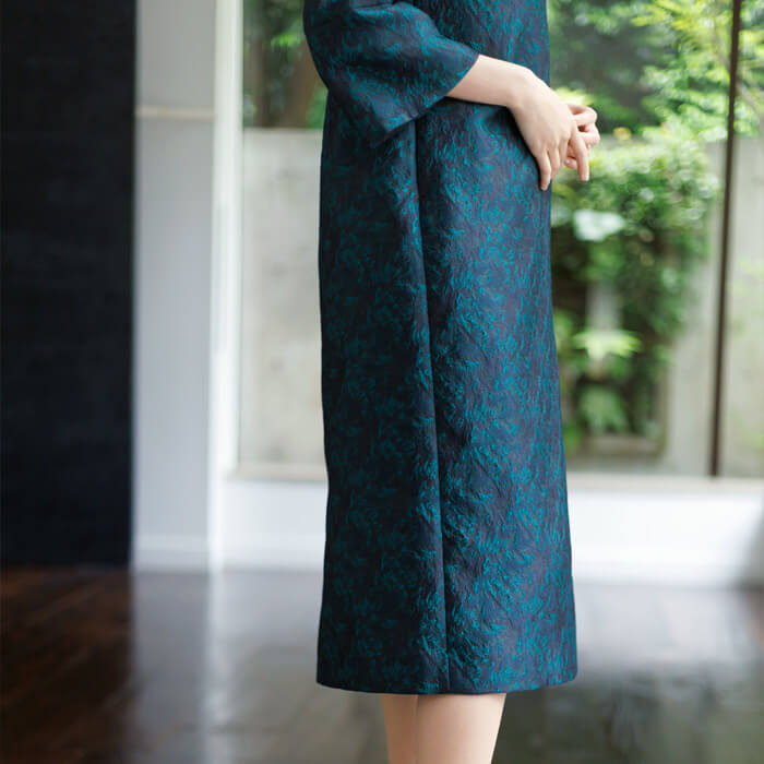 未使用(9)東京ソワール素材感で魅せる大人のセレモニーワンピース ワンピース(6401341)9号・ピンクベージュ｜東京ソワール