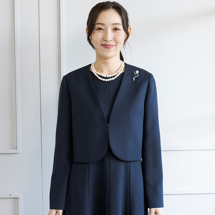 洗える｜2WAYチュールデザインのボレロ 9号・ネイビー｜東京