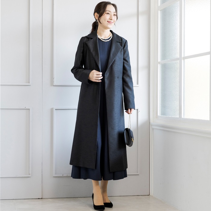 洗える｜切り替えラインが美しいワンピース 9号・ネイビー｜東京