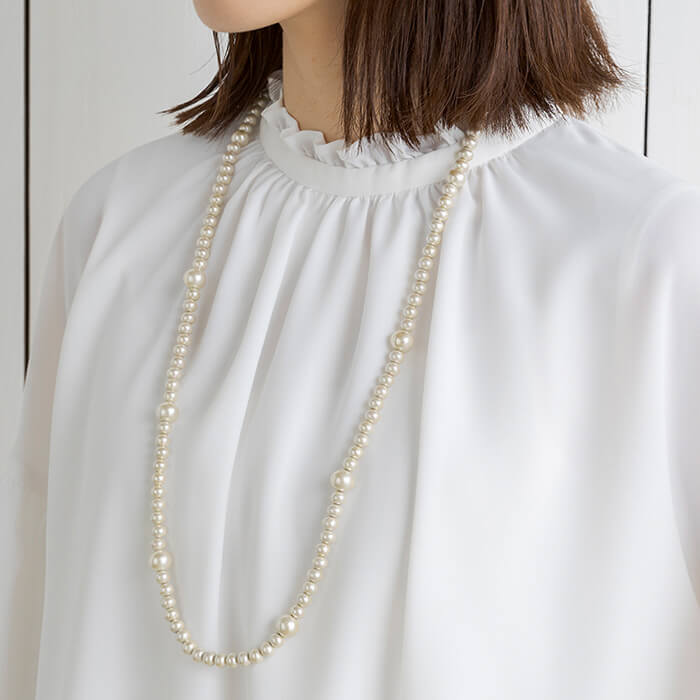 洗える｜ドロップショルダーの白ブラウス M・オフホワイト｜東京