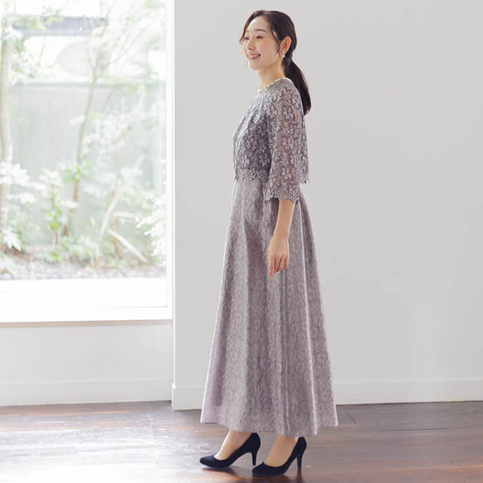 美品✨ソワール　ロングワンピース　ドレス　13号　大きいサイズ　近年モデル WEB限定｜結婚式用ワンピース(4521920)13号・ネイビー｜東京