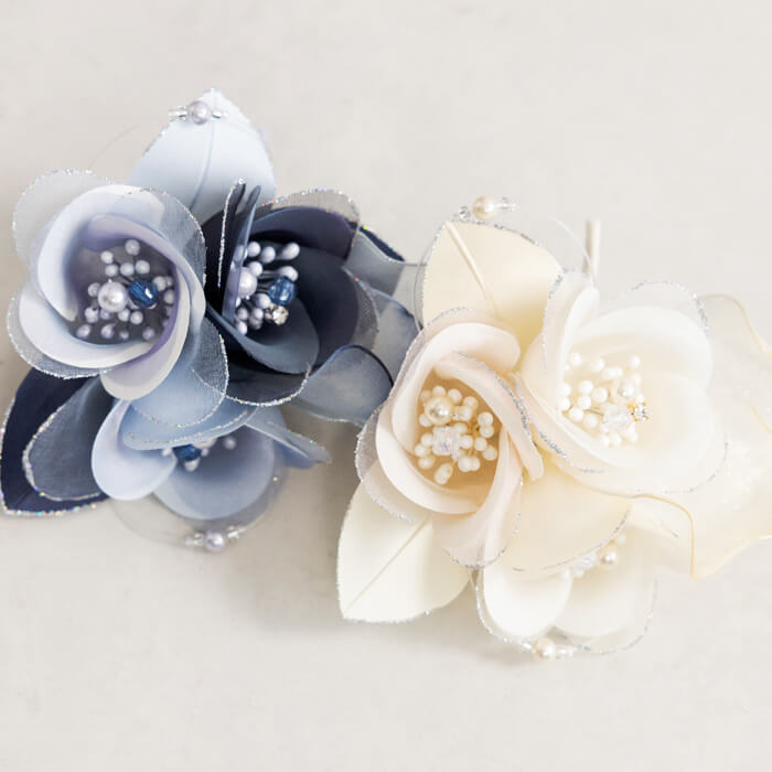 ウェディングブーケ（コサージュセット） セレモニーシーンに、王道ブーケコサージュ ・ネイビー｜東京ソワール