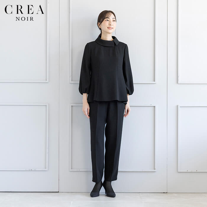 洗える｜ロールカラーのセットアップ 11号・ブラック｜東京ソワール