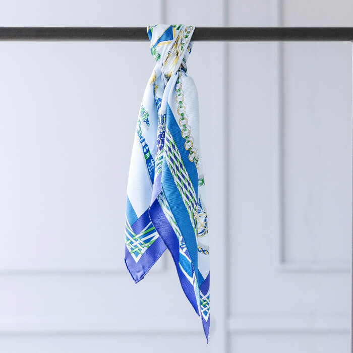 ブルガリ　ロゴマニア　スカーフ　青 楽天市場】ブルガリ ロゴマニア（マフラー・スカーフ｜バッグ