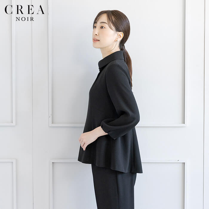 洗える｜ロールカラーのセットアップ 11号・ブラック｜東京ソワール