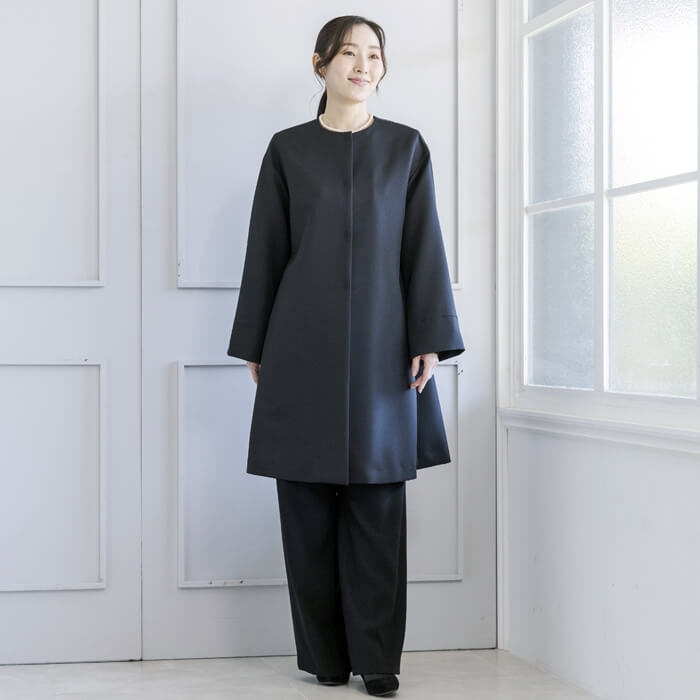 【美品 大きいサイズ】SOIR PERLE 東京ソワール ブラックフォーマル 切り替えアクセントのアンサンブル 9号・ブラック｜東京ソワール