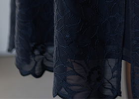 向日葵柄のエンブロイダリーレース