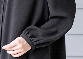 ジョーゼット素材の袖