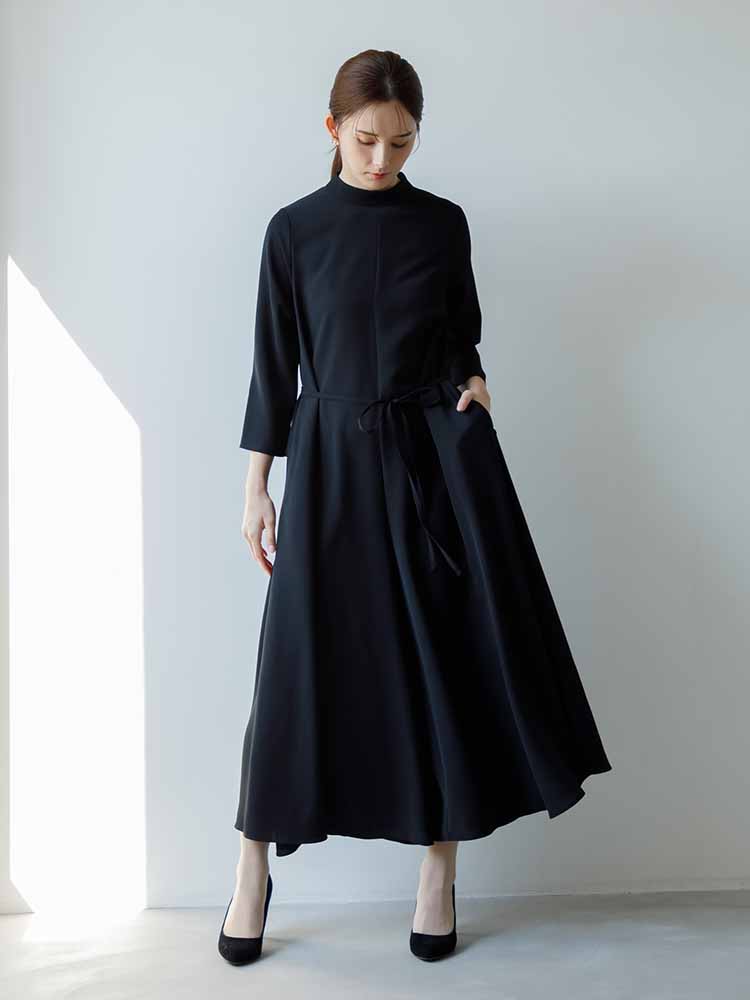 ポケット付きワイドオールインワンドレス