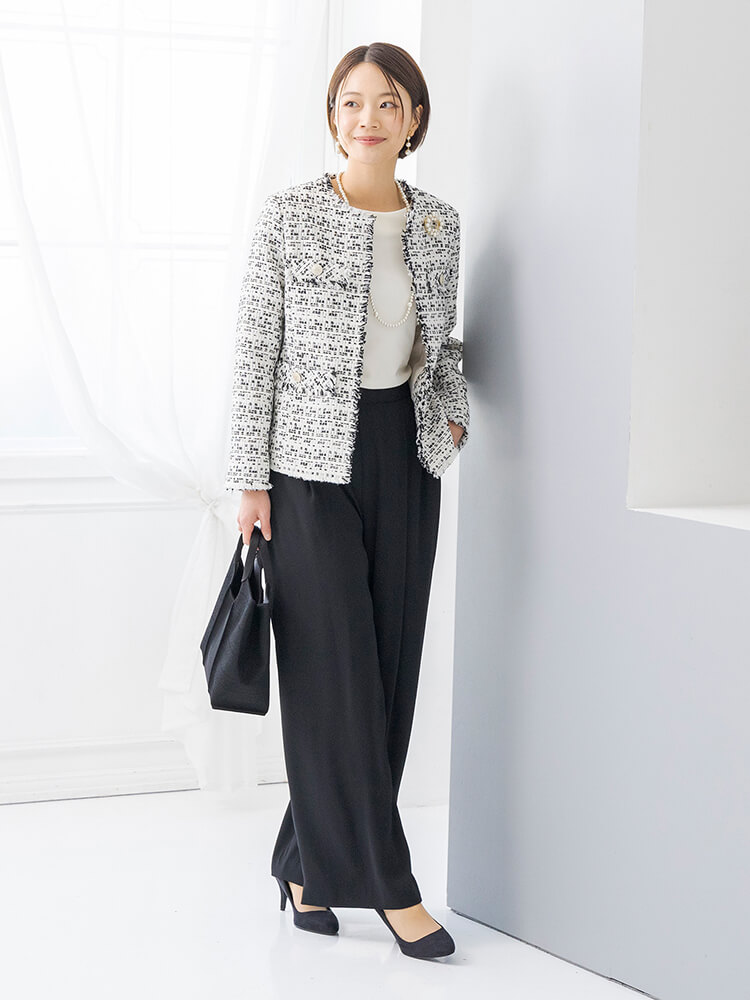 WEB限定|ツイードワイドパンツスーツ