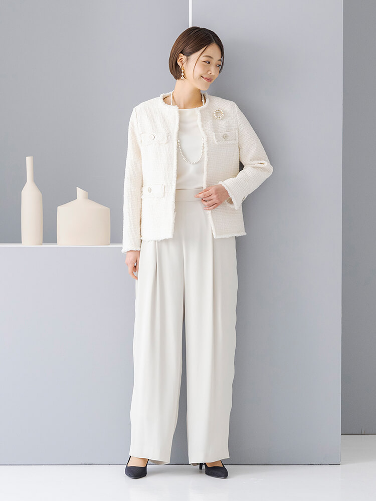 WEB限定|ツイードワイドパンツスーツ