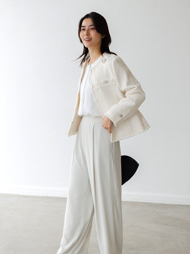 WEB限定|ツイードワイドパンツスーツ