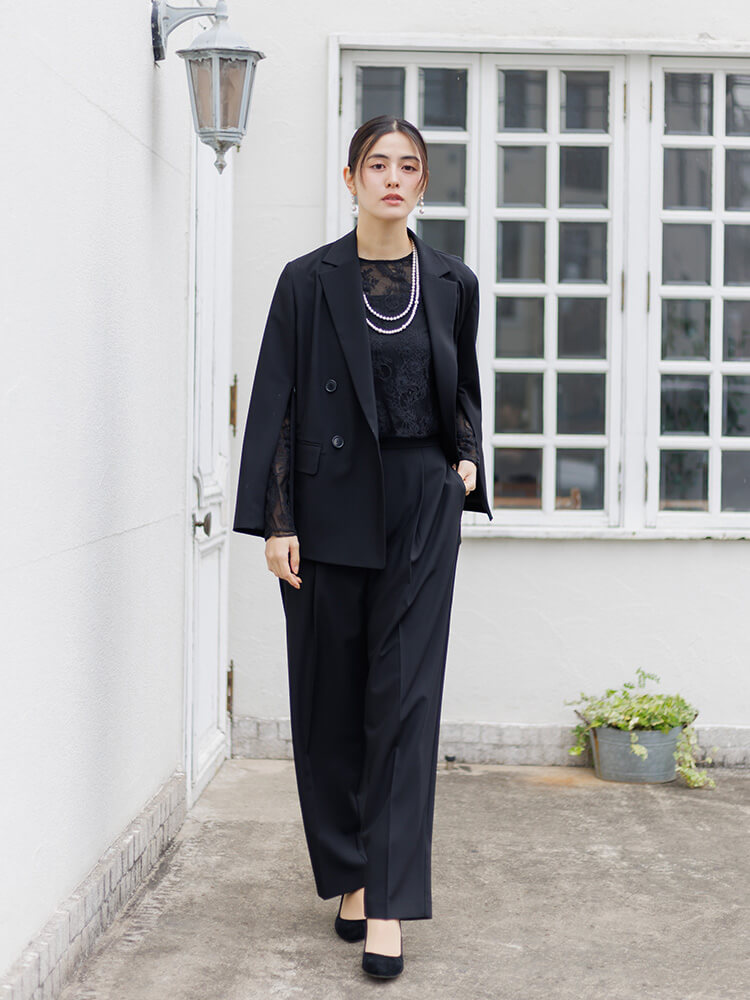 WEB限定|ツイードワイドパンツスーツ