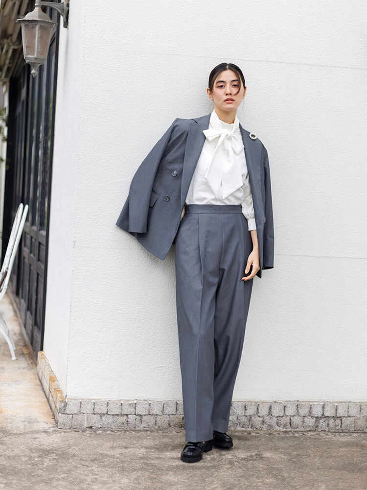 WEB限定|ツイードワイドパンツスーツ